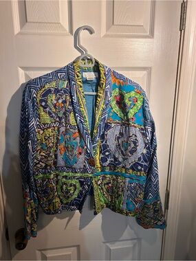 Sandy Starkman  Multicolor Heart-Print Blazer Jacket - Women's